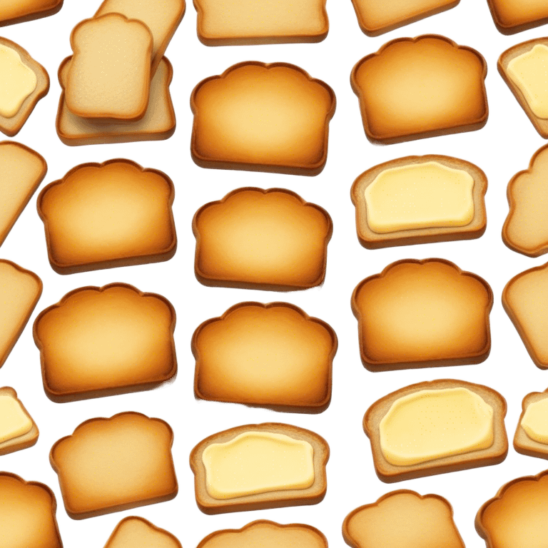 Cinematic warm toasted bread, golden-brown edges, butter melting into the surface, slightly crispy texture, simple and comforting, warm glowing background, inviting and homely. emoji