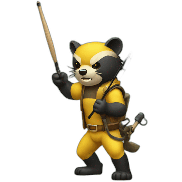 Wolverine with a fishing rod emoji