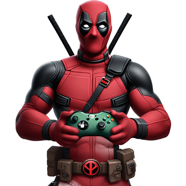 Deadpool holding xbox controller emoji