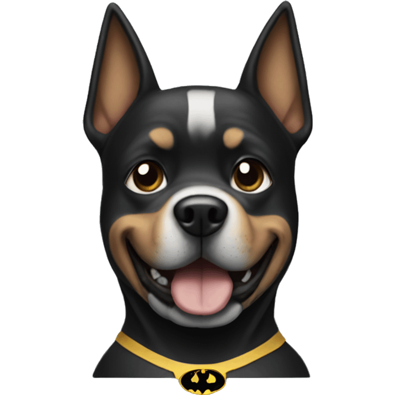 Dog wearing a Batman suit emoji