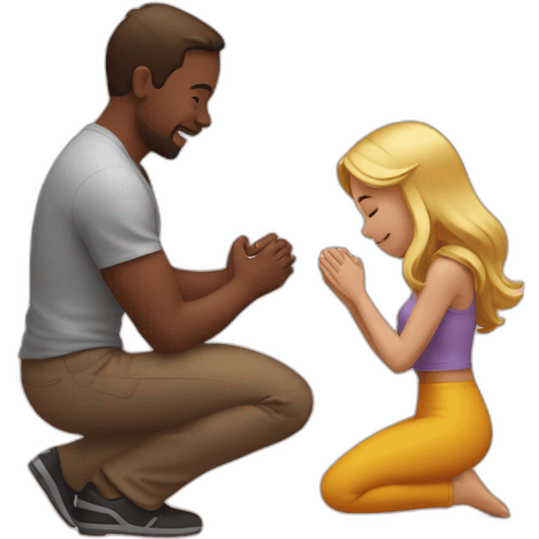 Kneel down propose with a ring to a girl emoji