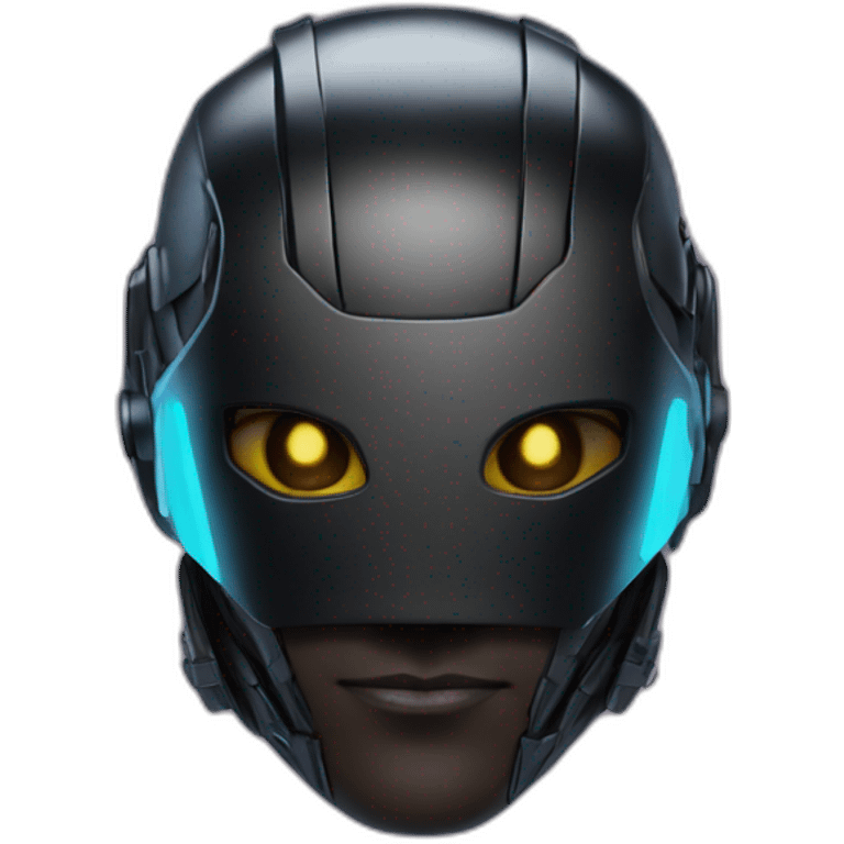 head with an black cyberpunk helmet emoji