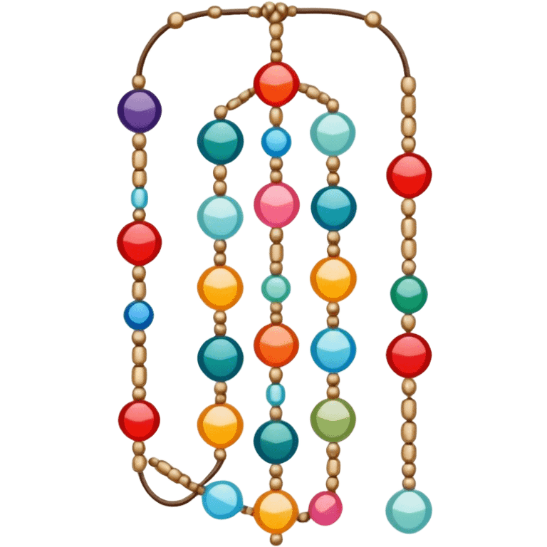 Beadwork icon, colorful beads threaded on wire, intricate pattern, delicate design, minimalistic style, clean lines, transparent background. emoji