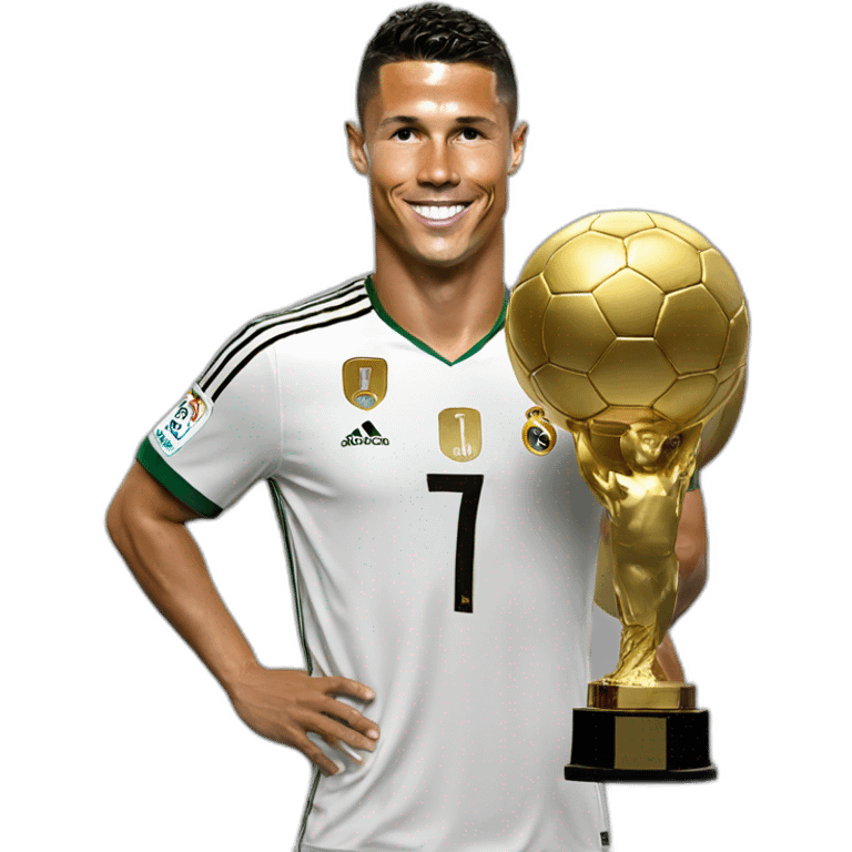 Ronaldo avec un ballon d'or emoji