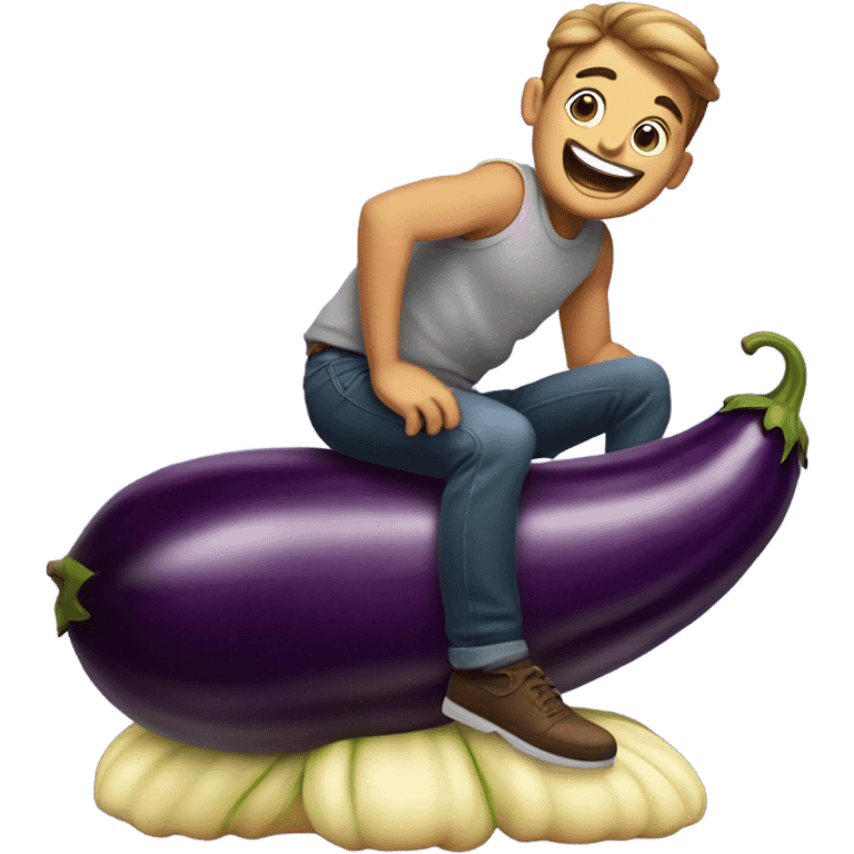  man riding a egg plant  emoji