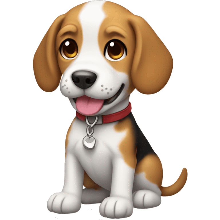 chibi beagle with a smile emoji