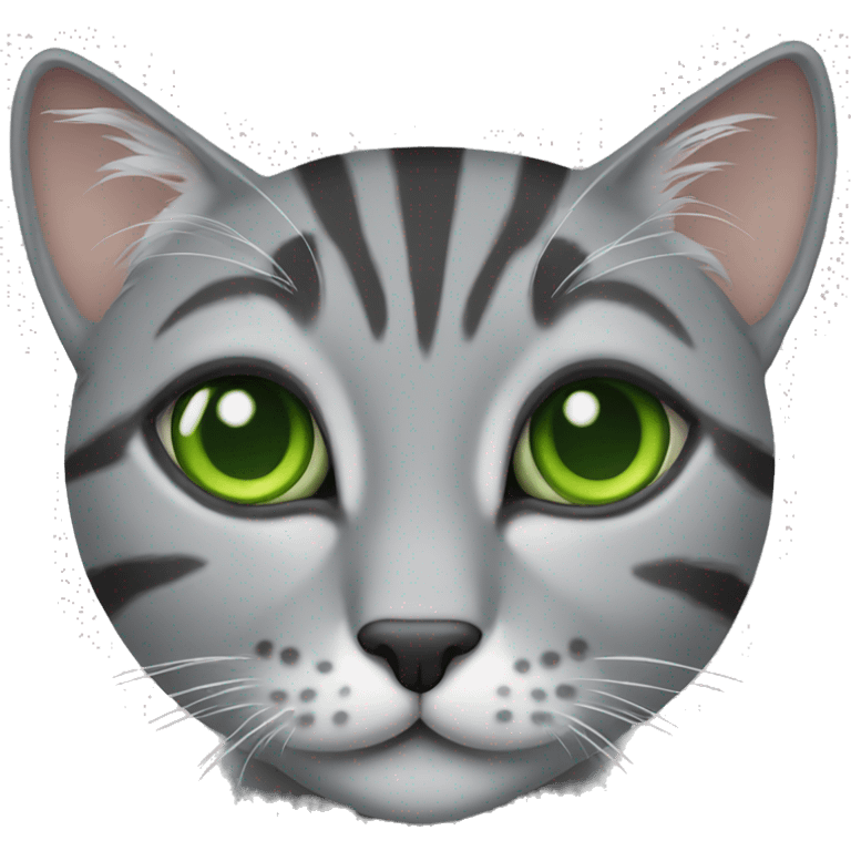 grey tabby with green eyes emoji