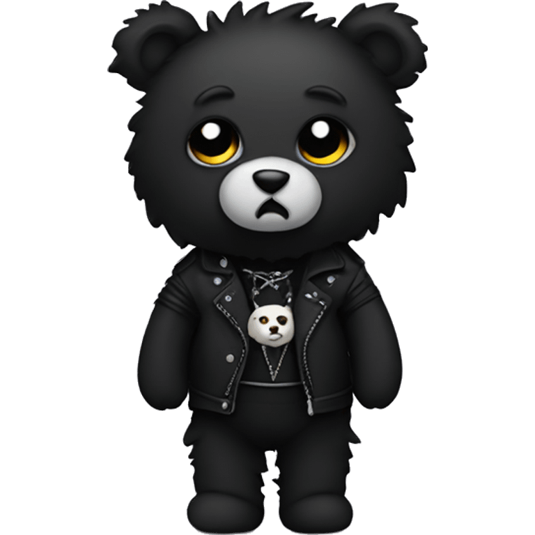 Goth teddy bear emoji