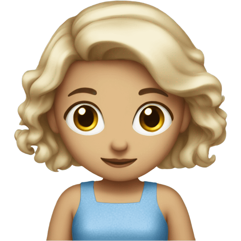 Cute girl in blue dress emoji