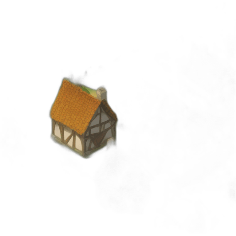 isometric view of a medieval village, festival mood, celebration emoji