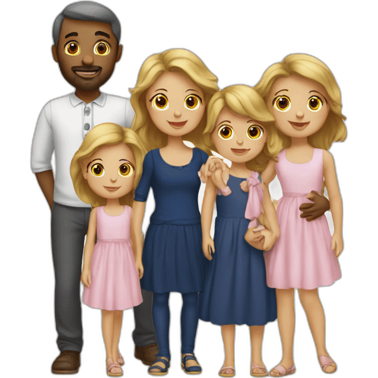 a french family of 4 with 2 parents and 2 girls twins emoji