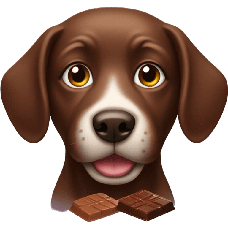 Dog with chocolate emoji