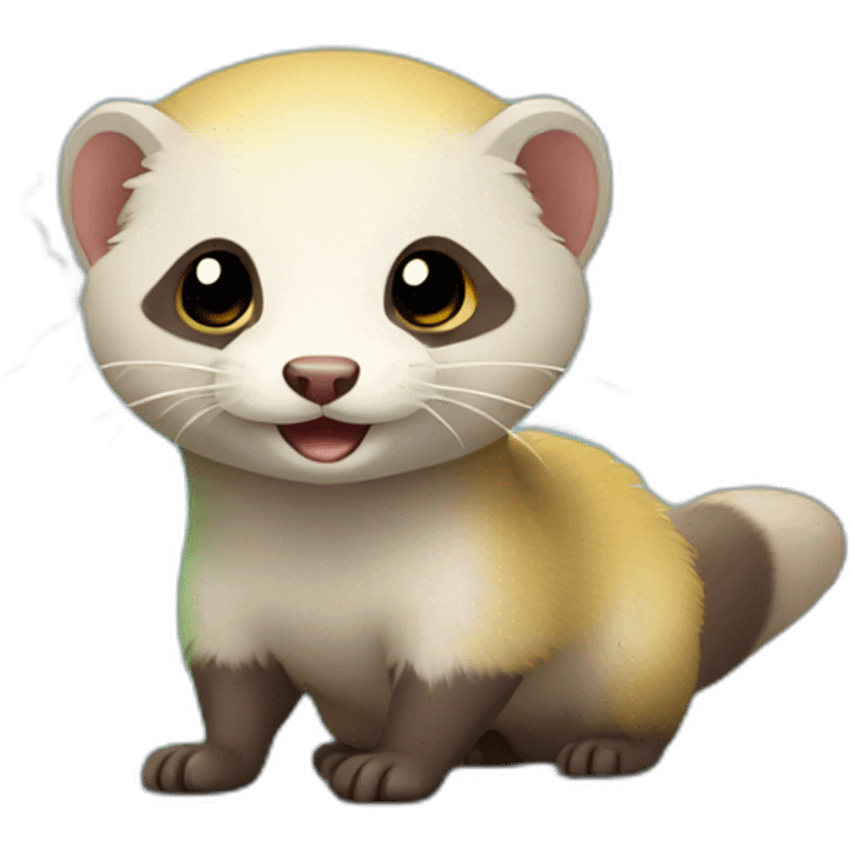 ferret with electric volt emoji