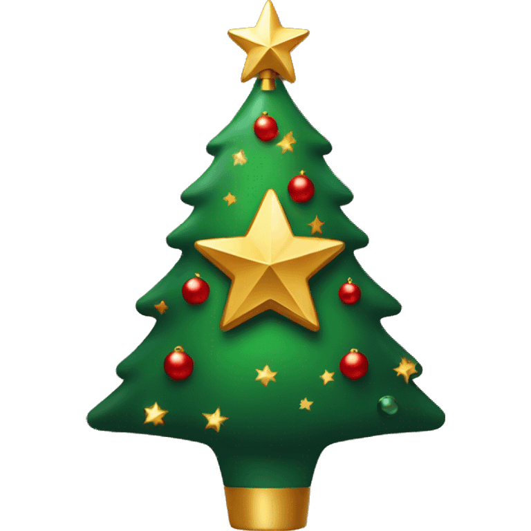 Christmas tree red and green with a sparkly gold star on top emoji