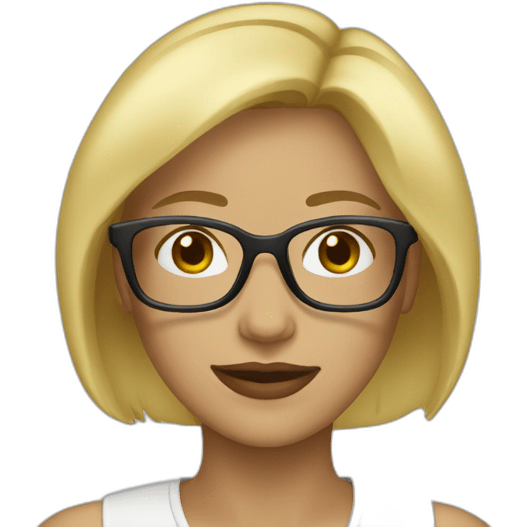 blonde Woman glasses emoji