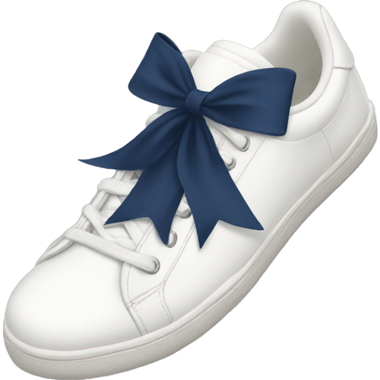 White sneakers with navy blue bow emoji