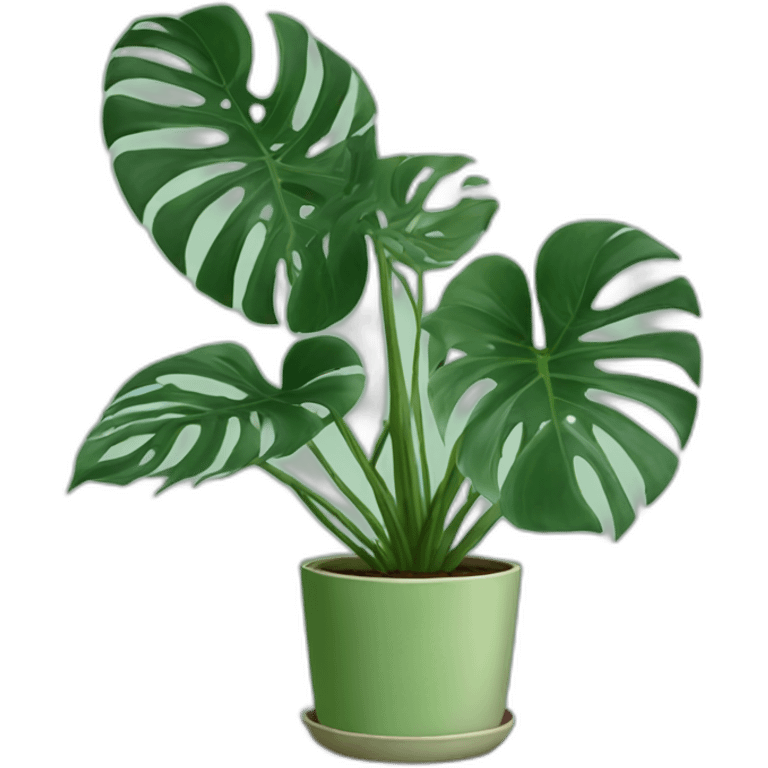 Monstera indoor plant in a sage coloured pot emoji