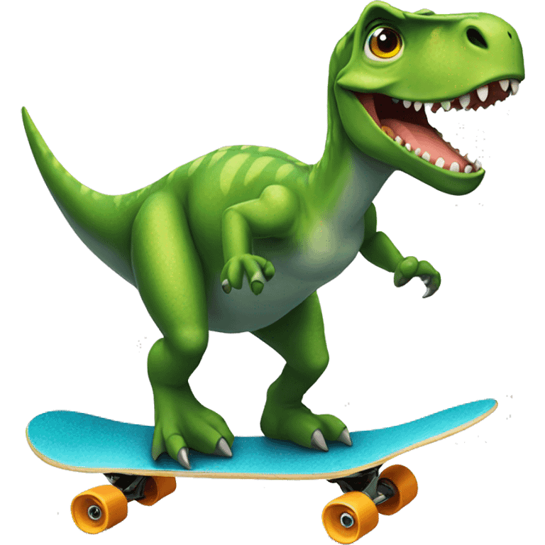 dinosaur riding skateboard emoji