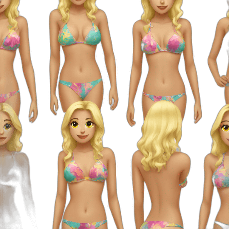 blonde girl in bikini emoji