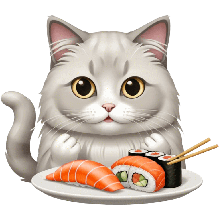 gray ragdoll sushi emoji