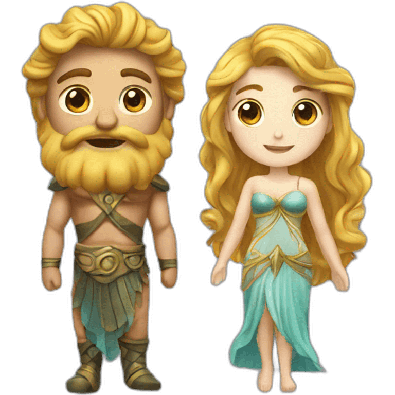 Couple poseidon et sirène emoji