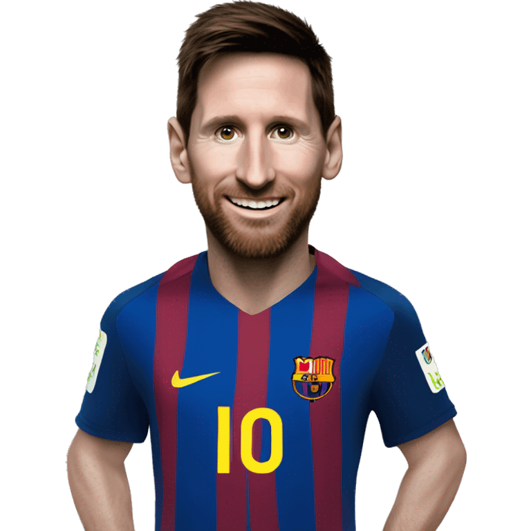 Messi with a monkey emoji