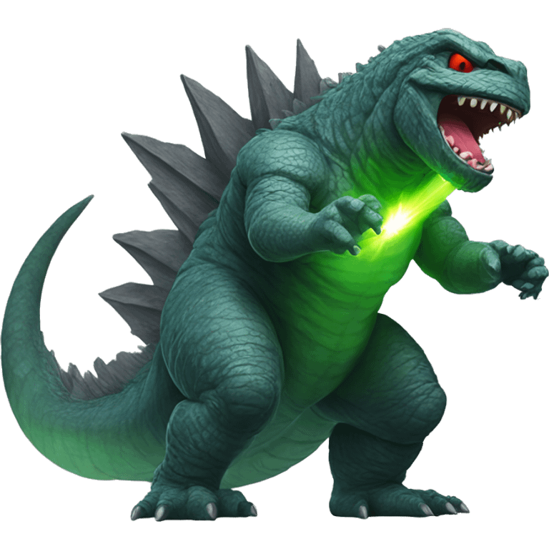 godzilla with lasers coming out of its eyes emoji