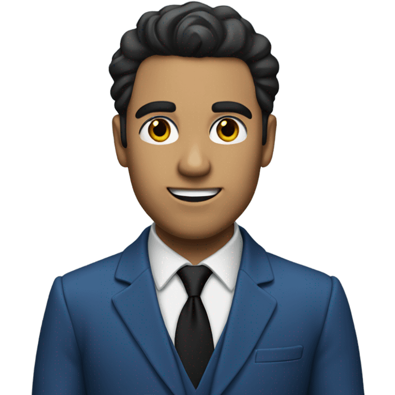 Tan Man with dark hair and eyes blue suit and black tie preaching  emoji