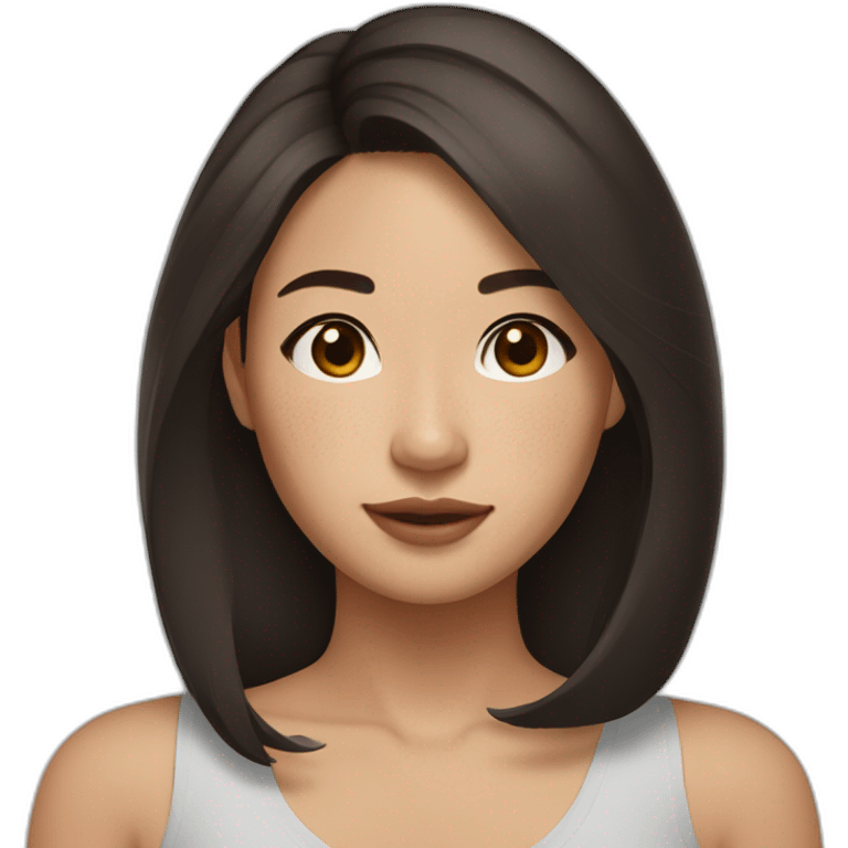 filipina freckles shoulder-length dark brown hair emoji