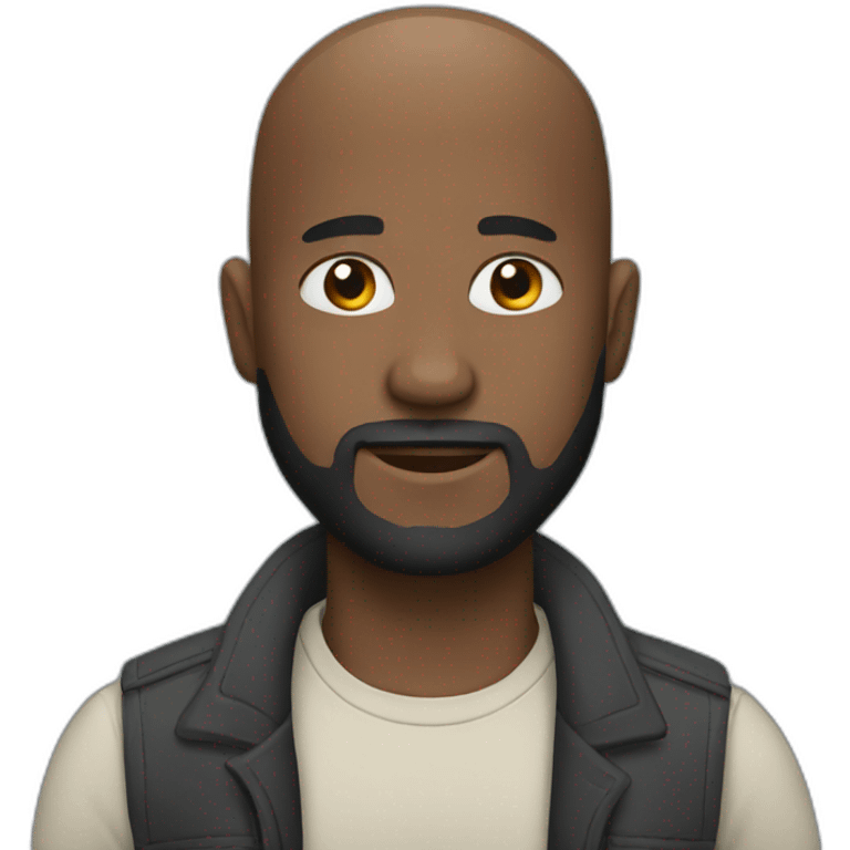 black bald man with a beard emoji