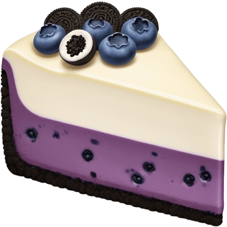 Blueberry cheese cake with Oreo  emoji