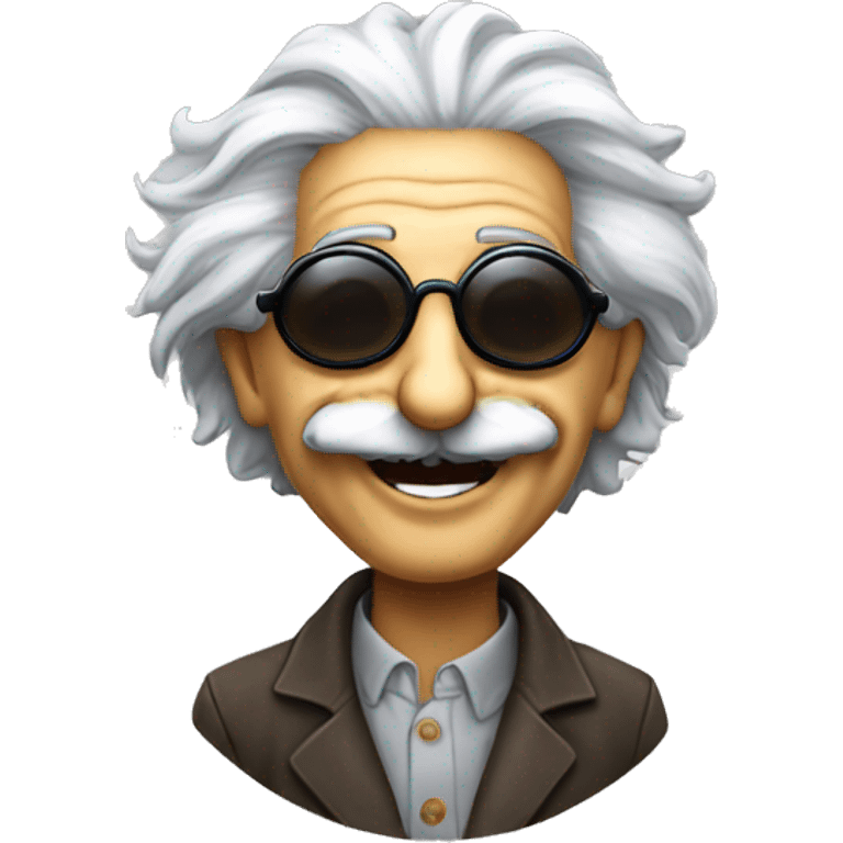 albert einstein dark sun glasses smiling emoji