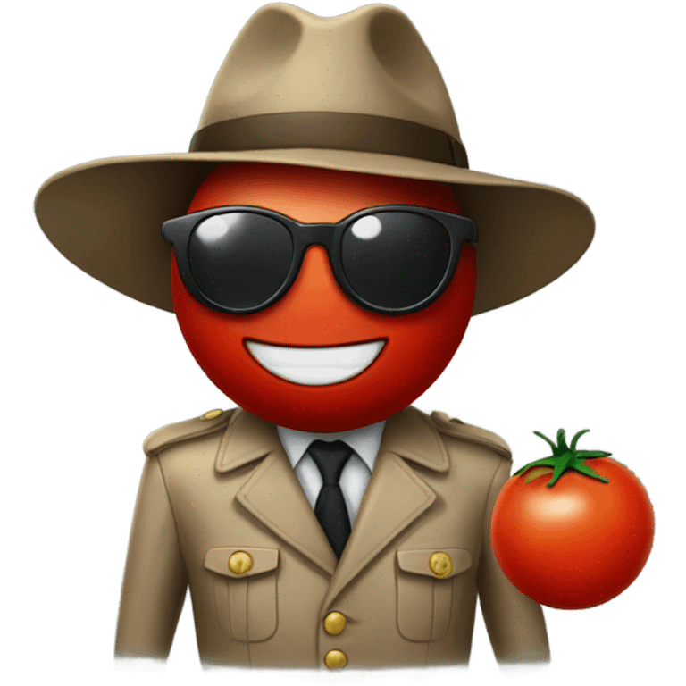 Tomato in a detective coat with sunglasses  emoji