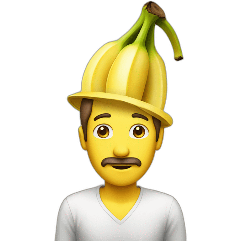 a man waring a banana hat emoji