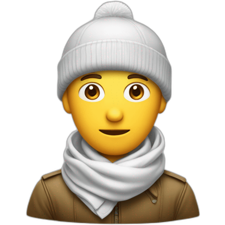 Homme blanc avec un foulard sur le visage et une casquette à l'envers emoji