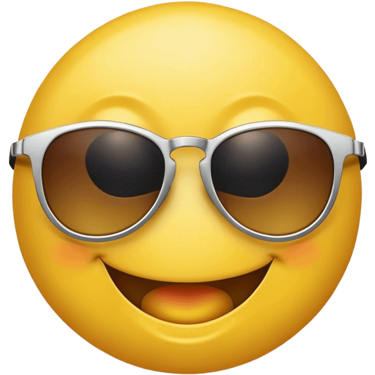 Yellow smiley taking of sunglasses  emoji