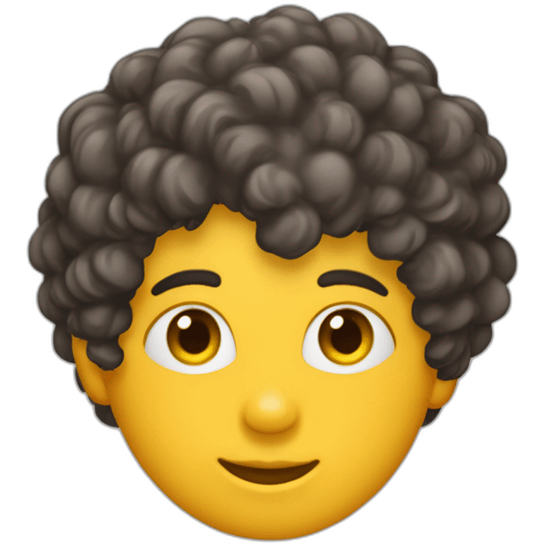 Garçon cheveux bouclés avec un taper oreilles percée emoji