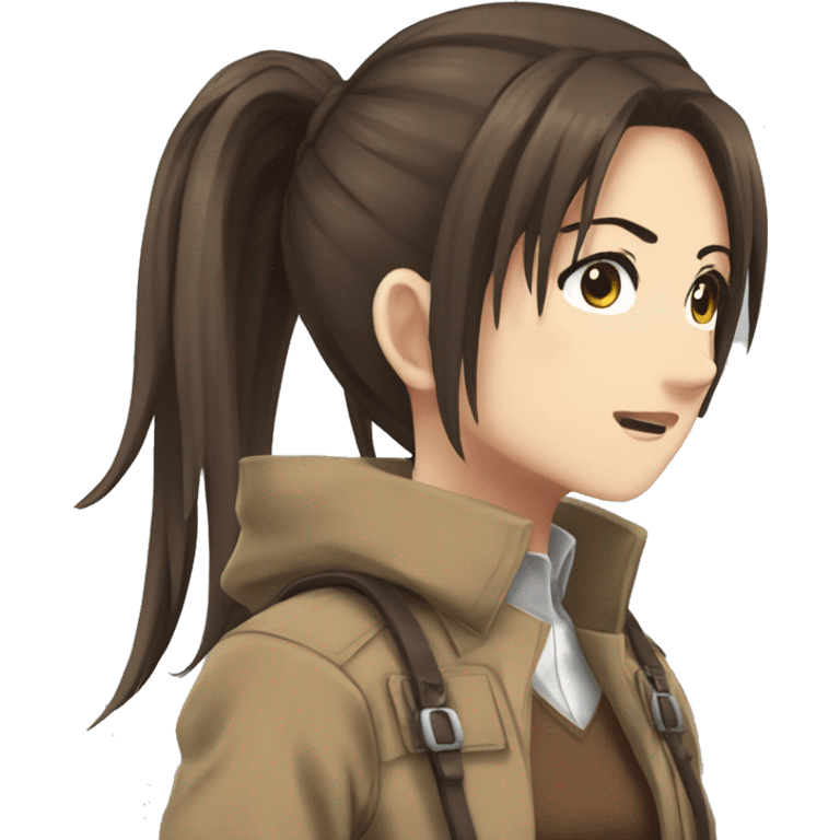 Sasha Braus brown hair hair in a ponytail anime attack on titan emoji