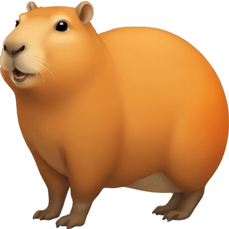 A capybara avec une orange sur la rête emoji