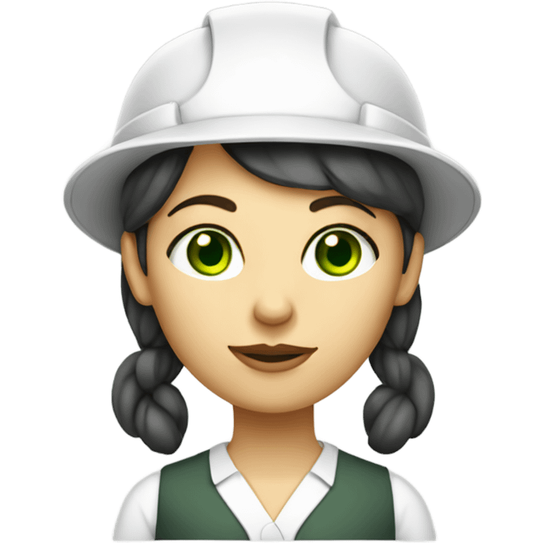 Woman architect, with white skin, green eyes emoji