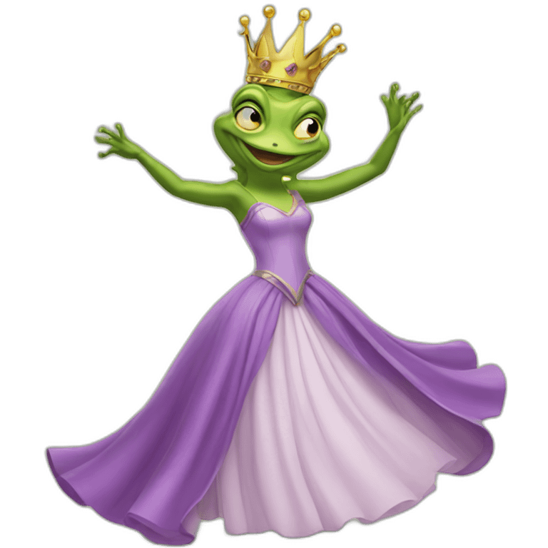 Queen of frog dancing emoji