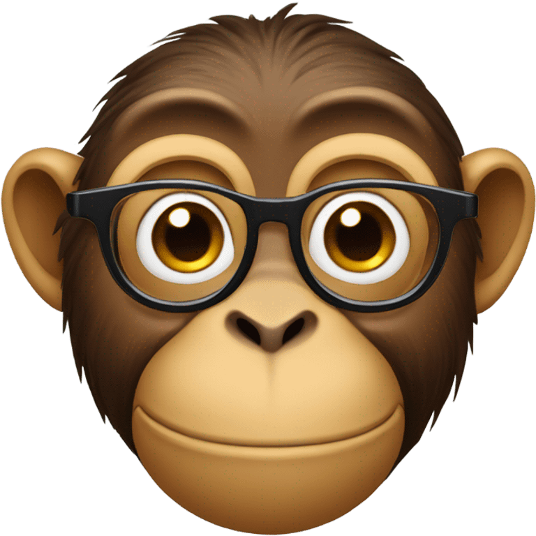 monkey wearing glasses with a big nose emoji