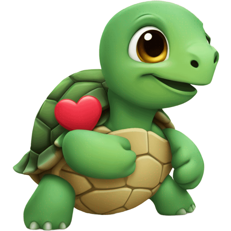 Turtle holding a heart  emoji