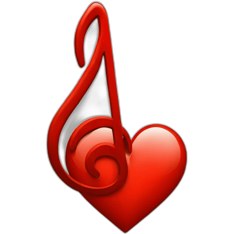 Music symbol+Red Heart emoji