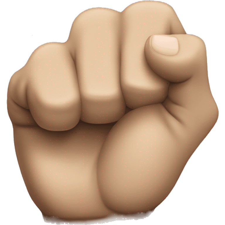 left hand fist, thumb visible between rightmost finger and previous finger emoji