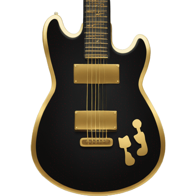 black guitar with gold gutiar string emoji