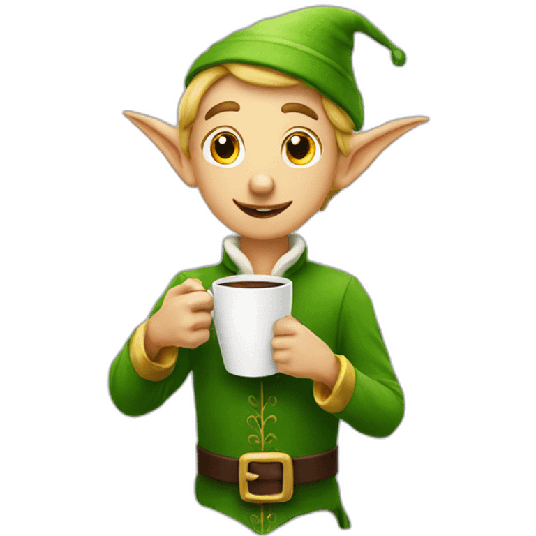 elf drinks coffee emoji