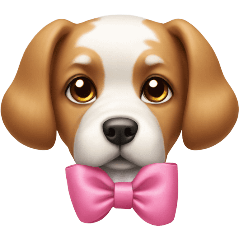 Dog with pink bow  emoji