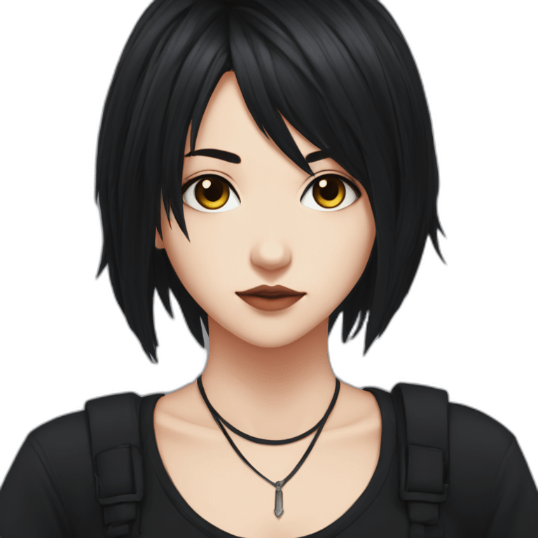 Anime+Cassandra+Goth-girl-dark-hair-black-tshirt+perfectly-centered emoji