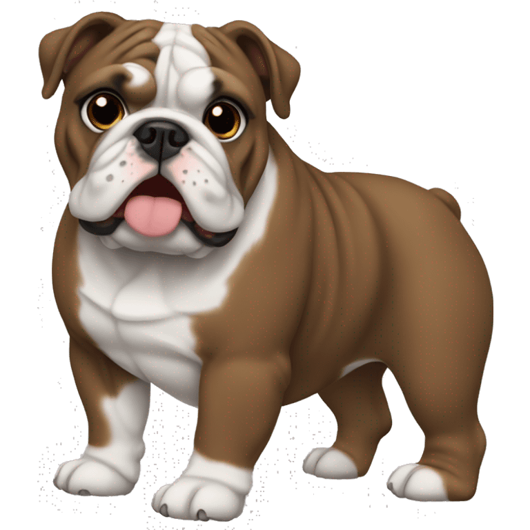 English Bulldog dark brown emoji